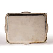 Art Deco silver tray standing on four feet, bearing marks for Fattorini & Sons Ltd, Sheffield, 1937,