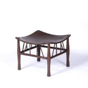 After Liberty & Co 'Thebes' style stool, unmarked, 43cm x 36cm