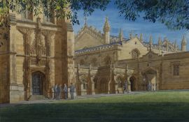 Jeremy Duncan (Contemporary) 'Untitled Cheltenham College' watercolour, signed in pencil lower left,
