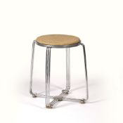 Alpax Art Deco stool, with chrome base and cork seat, circa 1930, marked to the base, 42cm high
