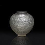 René Lalique (1860-1945) 'Boule de gui'' globular glass vase, 'R. Lalique, France' etched to the