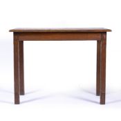 19th Century oak side or occasional table on fluted legs, 98cm x 74cm x 62cm