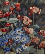 L.M.C.D (Contemporary) 'Untitled floral study' watercolour, monogrammed lower left, 55cm x 46cm