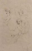 Leonor Fini (1907-1996) 'The quarrel' etching, signed and numbered in pencil 29/175 lower right,