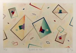 20th Century School 'Flights of fancy' collagraph, numbered 30/75, signed indistinctly in pencil