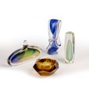 Collection of glass to include: Isabelle Monod (b.1945) vase, signed and indistinctly numbered to