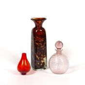 Designed by Michael Harris (1933-1994) for Mdina glass Tortoiseshell glass square bottle vase,
