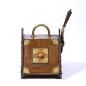 Arts and Crafts purdonium with brass mounts, 32cm x 38cm x 50cm