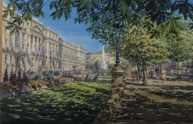 Jeremy Duncan (Contemporary) 'Untitled Cheltenham Promenade' watercolour, signed in pencil lower