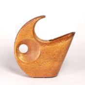 Contemporary pottery jug of abstract form, marked to the base 'GF5' 30cm high overall