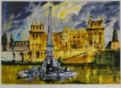 John Piper (1903-1992) 'Duchene Fountain Blenhiem' lithograph, 1989, artist proof, signed in