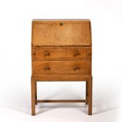 Heals oak bureau, with fall front above two long drawers, circa 1920, 62cm x 96cm x 38cm