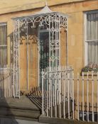 Jeremy Duncan (Contemporary) 'Untitled Cheltenham white railings' watercolour, signed in pencil