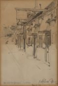 Sir William Russell Flint (1880-1969) 'Bel and the Dragon, Cookham' pencil sketch, signed and