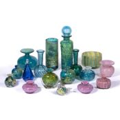 Designed by Michael Harris (1933-1994) at Mdina glass, Malta Collection of glass to include: Trailed