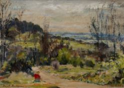 Frank Boothman (20th Century) 'Langdon Hill, Ellesborough' oil on card, signed lower left, 19cm x