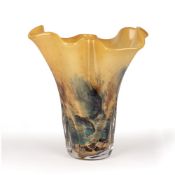 Large glass vase With flaring rim, unsigned, 32cm high