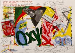 James Rosenquist (1933-2017) 'New Oxy' lithograph with vertical fold from 'One Cent Life'