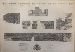 After John Lens Monochrome large engraving 'Pavimentum hoc Tesselatum', engraved by J Colein, 54cm x