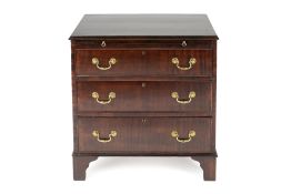 Mahogany chest of drawers George III style, circa 1900 fitted drawers and slide, and with brass