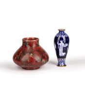 Royal Doulton Morrison ware vase Decorated with Greek figures on a blue ground with gilt painted