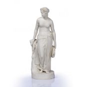 After William Calder Marshall (1813-1894) for Copeland 'Dancing Girl Reposing' parian ware figure