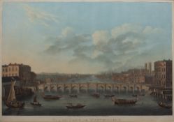 After Pierre-Michel Alix (1762-1817) Coloured aquatint, 'Vue du Pont de Westminster, apres le