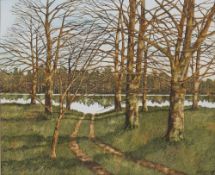 James McNulty (XX) Woodland and river scene, watercolour, signed lower right and dated 1986, 34.