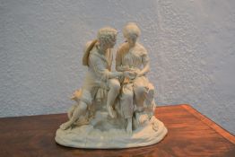 Copeland Parian figure group 'Paul and Virginia' impressed 'Copeland' to the reverse, 30cm x 29cm