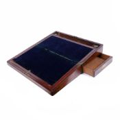 Campaign writing box or writing slope late 19th Century, mahogany, with brass inlay, corners and