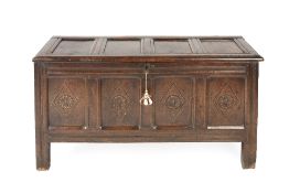 Oak panelled coffer 17th Century