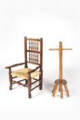Oak rush seat elbow chair 19th Century