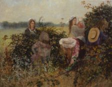 Late 19th Century English School 'untitled' oil on canvas, signed indistinctly lower left in gold