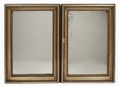 Pair of gilt and painted oblong mirrors 59cm x 39cm (2) Condition: at present, there is no condition