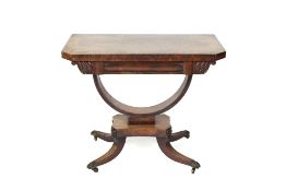 Mahogany and crossbanded card table 19th Century