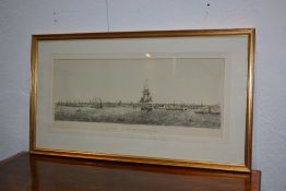 T. W. Riby (19th Century, English School) 'The town and port of Liverpool, 1874' engraving by