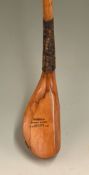 Fine Geo G Bussey “Demon Driver” Patent longnose golden fruit wood scare neck unused brassie spoon –