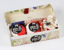 3x North British “Pin-Hi” paper wrapped golf balls in the original Christmas box for – c/w hinged