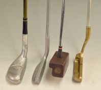 4x interesting alloy, wooden and metal putters – Wilson 8802 flanged sole putter with Aluminium
