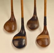 3x assorted good medium size playable fairway woods and driver (4) – J H Taylor Autograph “Paraga”