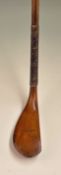 Fine J Anderson St Andrews (3x Open Champion) broad head light stained longnose putter c1870 –