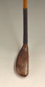 R Forgan St Andrews late longnose scare neck persimmon putter – showing 3x three screws to the