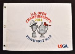 2014 Official US Open Golf Championship white pin flag - played at Pinehurst No.2 won by Martin