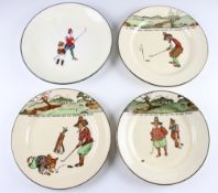 3x Royal Doulton Golfers Series Ware Plates – decorated with Crombie style golf figures and