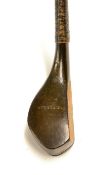 R Forgan St Andrews POWF beech wood transitional deep face spoon c1880 – with interesting makers