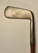 W Park Maker Musselburgh heavy metal straight blade putter c1885 – good oval makers stamp mark to