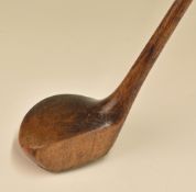 Interesting unnamed One piece hickory driver c1900 – fitted with original hide grip overall length
