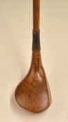 A H Scott Elie Pat spliced neck persimmon brassie – with wrap over sole plate showing a makers shaft