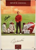 Seve Ballesteros signed Slazenger Golf poster - some slight wear and minor creases to the edges