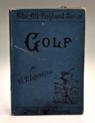 Linskill, W T – “Golf – The All England Series” 3rd ed 1895 in original blue pictorial cloth boards,